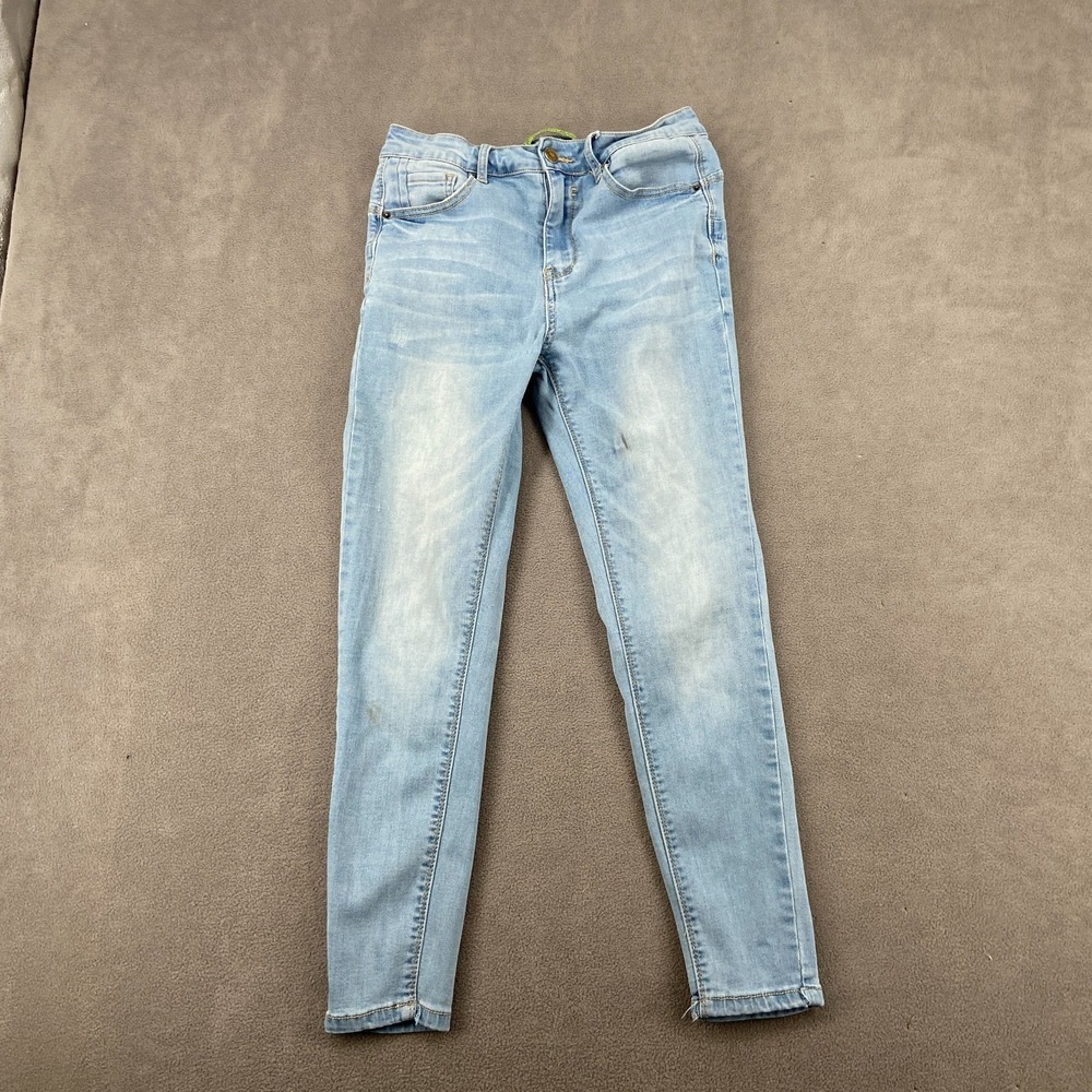 Wax Jean Butt I Love You Push Up Denim Skinny Leg Womens 7 Blue Cotton Mid Rise